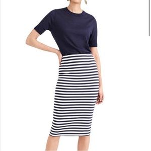 J. Crew stretch pencil skirt striped.